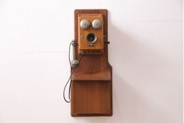 大正〜昭和初期　デルビル磁石式電話機(壁掛け電話機)(R-048425)