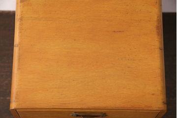 和製アンティーク　ネームプレート付きが嬉しい、ナラ材製の小引き出し(引き出し、チェスト)(R-048427)