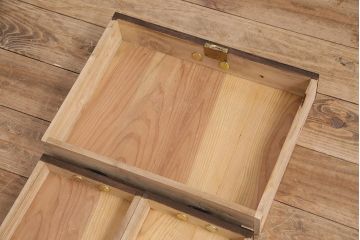 和製アンティーク 和の趣あふれる、オリジナル組子入りガラスの箪笥ローボード(戸棚、テレビ台、テレビボード、時代箪笥)(R-048431)