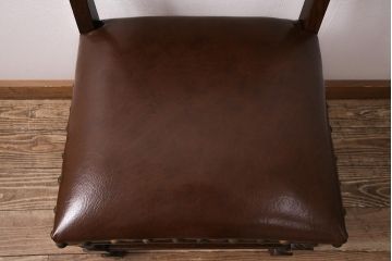イギリスビンテージ　堂々とした風格を感じるオーク材製のチェア(椅子、ダイニングチェア)(R-048435)