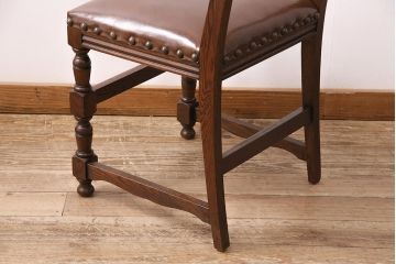 イギリスビンテージ　堂々とした風格を感じるオーク材製のチェア(椅子、ダイニングチェア)(R-048435)