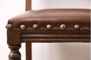 イギリスビンテージ　堂々とした風格を感じるオーク材製のチェア(椅子、ダイニングチェア)(R-048436)