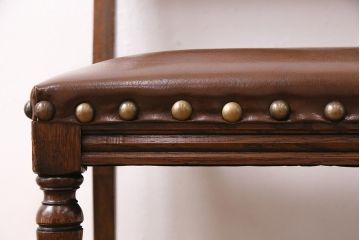 イギリスビンテージ　堂々とした風格を感じるオーク材製のチェア(椅子、ダイニングチェア)(R-048437)