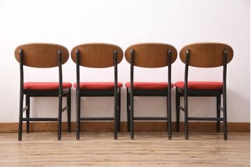 イギリスヴィンテージ　スタイリッシュなチェア4脚セット(ダイニングチェア、椅子、ビンテージ)(R-048438)