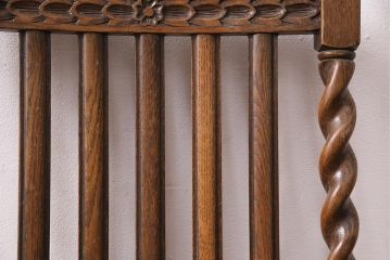 イギリスアンティーク　オーク材製のチェア2脚セット(ダイニングチェア、椅子)(R-048440)