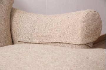 中古　HENREDON(ヘンレドン)　丸みを帯びたデザインが可愛らしい一人掛けソファ(シングル、アームチェア、1Pソファ)(R-048444)