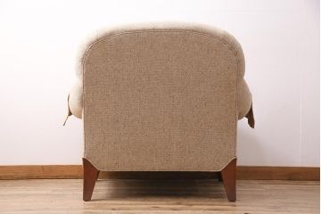 中古　HENREDON(ヘンレドン)　丸みを帯びたデザインが可愛らしい一人掛けソファ(シングル、アームチェア、1Pソファ)(R-048444)