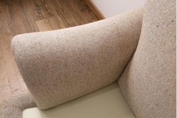 中古　HENREDON(ヘンレドン)　丸みを帯びたデザインが可愛らしい一人掛けソファ(シングル、アームチェア、1Pソファ)(R-048444)