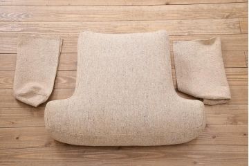 中古　HENREDON(ヘンレドン)　丸みを帯びたデザインが可愛らしい一人掛けソファ(シングル、アームチェア、1Pソファ)(R-048444)