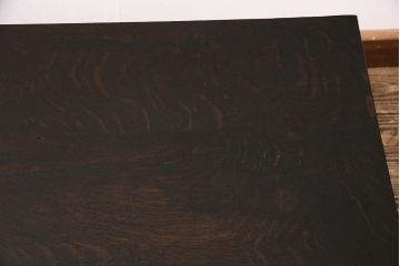 和製アンティーク　濃い木色が渋く格好良い!和モダンスタイルにおすすめなナラ材製の文机(ローテーブル、センターテーブル)(R-048449)