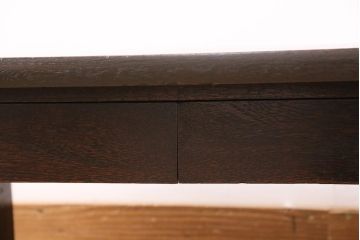 和製アンティーク　濃い木色が渋く格好良い!和モダンスタイルにおすすめなナラ材製の文机(ローテーブル、センターテーブル)(R-048449)