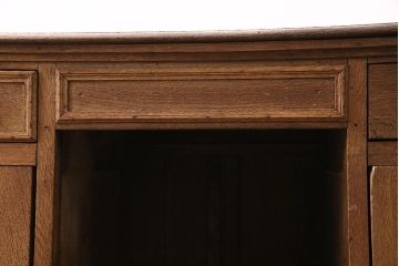 イギリスアンティーク　品のある佇まいが素敵な、両面使いが出来るカウンターテーブル(デスク、在宅ワーク、在宅用レジ台、作業台、収納棚)(R-048452)