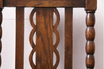 イギリスアンティーク　オーク材製チェア2脚セット(ダイニングチェア、椅子)(R-048453)