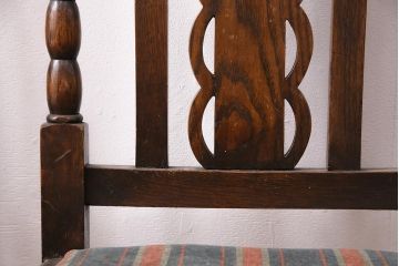 イギリスアンティーク　オーク材製チェア2脚セット(ダイニングチェア、椅子)(R-048453)