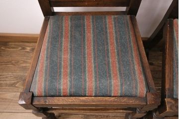 イギリスアンティーク　オーク材製チェア2脚セット(ダイニングチェア、椅子)(R-048453)