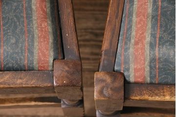 イギリスアンティーク　オーク材製チェア2脚セット(ダイニングチェア、椅子)(R-048453)