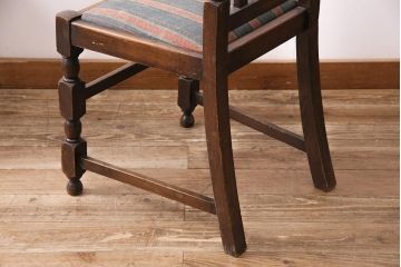 イギリスアンティーク　オーク材製チェア2脚セット(ダイニングチェア、椅子)(R-048453)