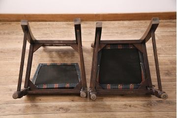 イギリスアンティーク　オーク材製チェア2脚セット(ダイニングチェア、椅子)(R-048453)