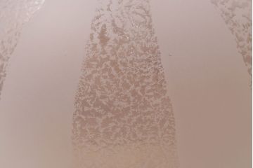 アンティーク照明　昭和初期　摺りガラス地結霜ガラス　お花のような可憐なデザインが魅力の天井照明(ペンダントライト、吊り下げ照明)(R-048461)