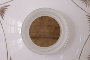 アンティーク照明　端正な美しさが際立つ爽やかな切子ガラス電笠照明　レプリカ(被せガラス、天井照明、吊り下げ照明、ペンダントライト)(R-048466)