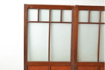 アンティーク建具　ノスタルジックな空間づくりに活躍するガラス戸2枚セット(引き戸、建具)(R-048471)