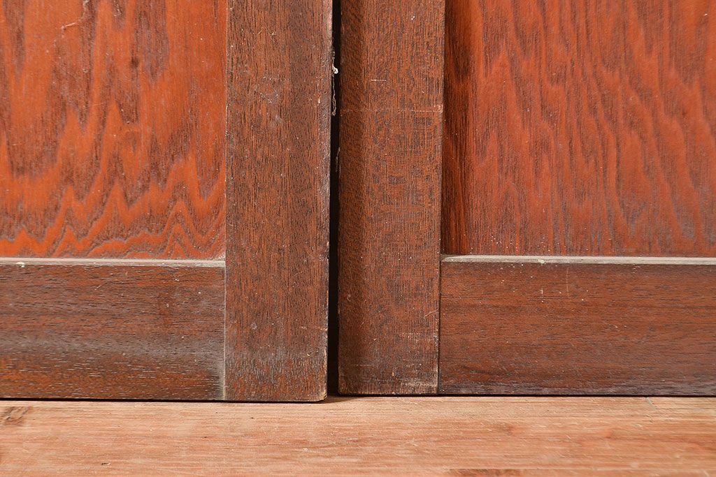 アンティーク建具　ノスタルジックな空間づくりに活躍するガラス戸2枚セット(引き戸、建具)(R-048471)