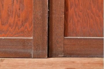 アンティーク建具　ノスタルジックな空間づくりに活躍するガラス戸2枚セット(引き戸、建具)(R-048471)