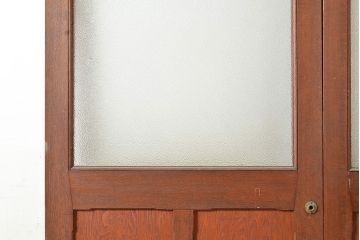 アンティーク建具　ダイヤガラスがノスタルジックな雰囲気を演出する両開き扉(観音開き、ドア、建具)(R-048472)