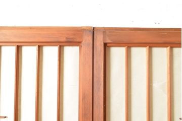 ヴィンテージ建具　細やかな意匠が施されたデザインが目を引く組子入り障子戸4枚セット(引き戸、建具、ビンテージ)(R-048473)