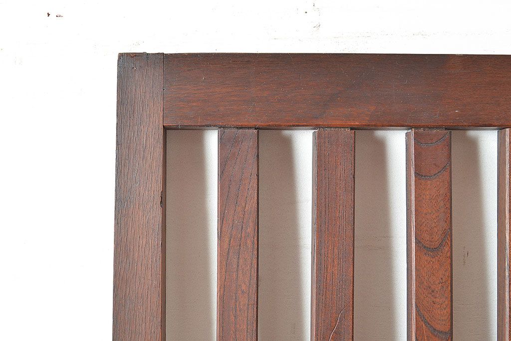 アンティーク建具　明治期　希少　古い木の風合いが魅力的な欅(ケヤキ)材の荒格子戸1枚　(R-048474)