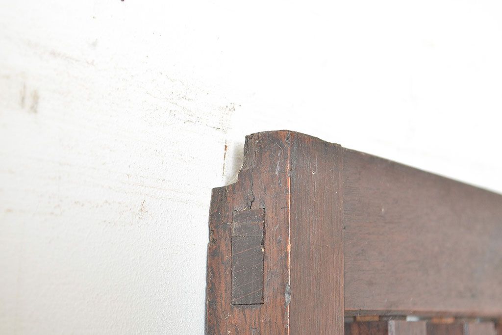 アンティーク建具　明治期　希少　古い木の風合いが魅力的な欅(ケヤキ)材の荒格子戸1枚　(R-048474)
