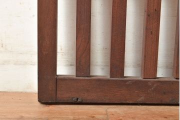 アンティーク建具　明治期　希少　古い木の風合いが魅力的な欅(ケヤキ)材の荒格子戸1枚　(R-048474)