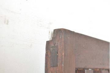 アンティーク建具　明治期　希少　古い木の風合いと木目が魅力的なケヤキ材の荒格子戸1枚(格子戸、引き戸、建具)(R-048474)