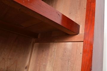 和製アンティーク　希少・美品!赤みがかった色味が上質な雰囲気を醸し出す水屋箪笥サイドボード(7尺水屋箪笥、収納棚、戸棚、サイドキャビネット)(R-048476)