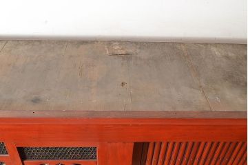 和製アンティーク　希少・美品!赤みがかった色味が上質な雰囲気を醸し出す水屋箪笥サイドボード(7尺水屋箪笥、収納棚、戸棚、サイドキャビネット)(R-048476)