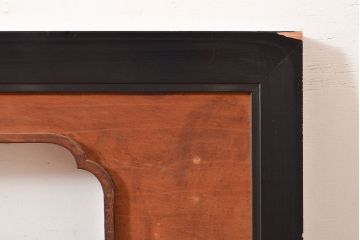 アンティーク建具　梅の木・菖蒲　鳥のさえずりが聞こえてきそうな表現が見事な彫刻欄間(明り取り、建具)(R-048483)