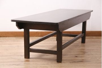 アンティーク家具　落ち着いた色味が味わい深い木製の作業台(ベンチ、テーブル)(R-048486)