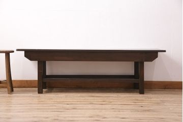 アンティーク家具　落ち着いた色味が味わい深い木製の作業台(ベンチ、テーブル)(R-048486)