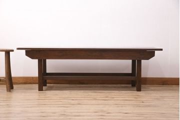 アンティーク家具　木の質感を活かしたシンプルな作業台(ベンチ、テーブル)(R-048487)