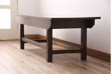 アンティーク家具　木の質感を活かしたシンプルな作業台(ベンチ、テーブル)(R-048487)