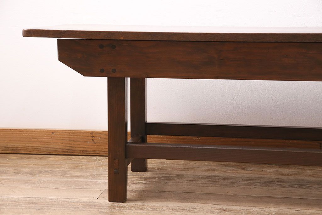 アンティーク家具　木の質感を活かしたシンプルな作業台(ベンチ、テーブル)(R-048487)