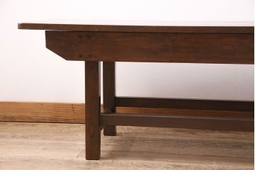 アンティーク家具　木の質感を活かしたシンプルな作業台(ベンチ、テーブル)(R-048487)