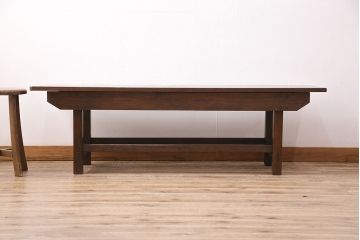 アンティーク家具　木の質感を活かしたシンプルな作業台(ベンチ、テーブル)(R-048487)