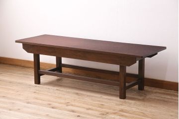 アンティーク家具　木の質感を活かしたシンプルな作業台(ベンチ、テーブル)(R-048487)