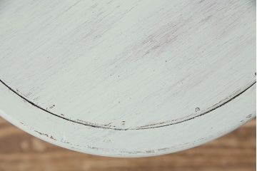 アンティーク家具　優しげな色合いのレトロなペイントスツール(木製チェア、丸椅子)(R-048494)