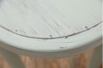 アンティーク家具　優しげな色合いのレトロなペイントスツール(木製チェア、丸椅子)(R-048494)