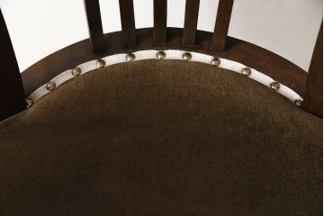 アンティーク家具　樺材　落ち着いた色合いのレトロな回転チェア(ドクターチェア、回転椅子、椅子)(R-048495)