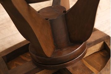 アンティーク家具　樺材　落ち着いた色合いのレトロな回転チェア(ドクターチェア、回転椅子、椅子)(R-048495)