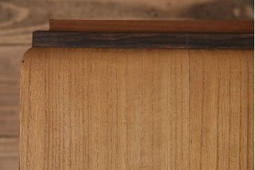 和製アンティーク　指物工芸品　桐材・桑材・黒柿材　高級品!桐の木目が綺麗な角火鉢2つセット(木製火鉢、手あぶり)(R-048500)