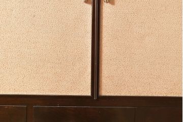 和製アンティーク　前面樺材　扉のデザインが個性を放つ和モダンな戸棚(収納棚、引き出し、衣装箪笥、収納箪笥)(R-048505)